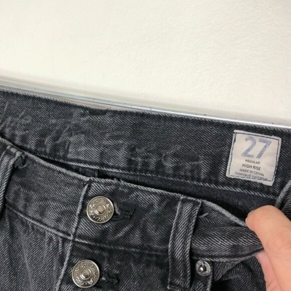 Free People Blossom Rigid Skinny Jeans Black Women’s Size 27 High Rise Raw Hem - Picture 9 of 13